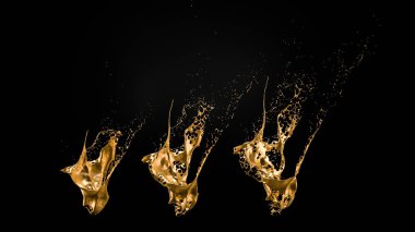 Bir tutam altın. 3d illüstrasyon, 3d canlandırma.