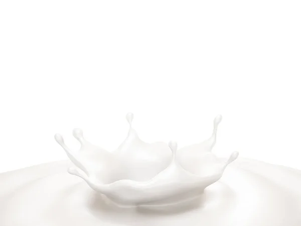 Μια σταγόνα γάλα. 3D απεικόνιση, 3d απόδοση. — Φωτογραφία Αρχείου