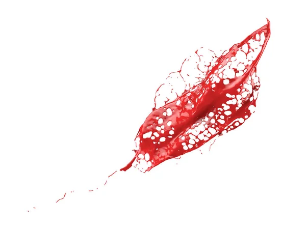 Las salpicaduras de pintura roja están aisladas por un fondo blanco. 3d ima — Foto de Stock