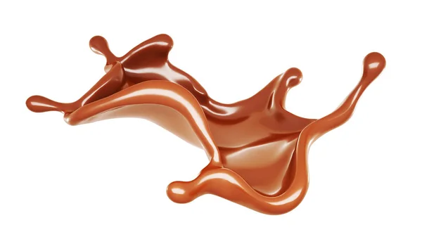 Всплеск шоколада. 3D иллюстрация, 3D рендеринг. — стоковое фото