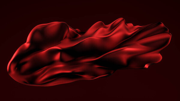 Abstract background with beautiful red cloth. 3d illustration, 3