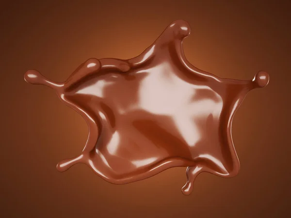 Kawałek czekolady. Ilustracja 3D, renderowanie 3D. — Zdjęcie stockowe