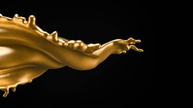 Bir tutam altın. 3d illüstrasyon, 3d canlandırma.