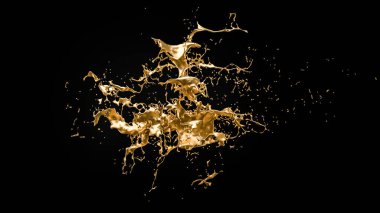 Bir tutam altın. 3d illüstrasyon, 3d canlandırma.