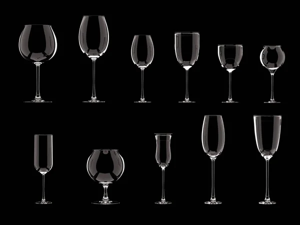 Glass for wine. 3d illustration, 3d rendering. — ストック写真