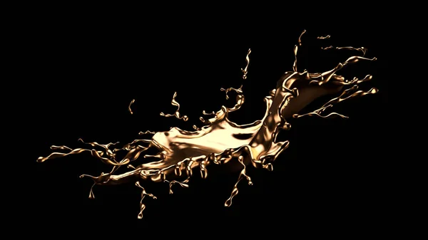 Misterioso, hermoso, salpicadura de oro de lujo. Ilustración 3d, representación 3d . —  Fotos de Stock