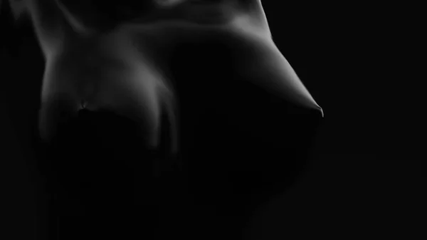 Bello sfondo nero con ragazza. Illustrazione 3d, rendering 3d — Foto Stock