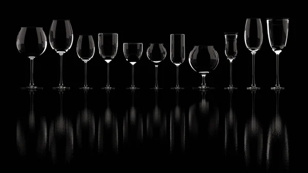 Glass for wine. 3d illustration, 3d rendering. — ストック写真