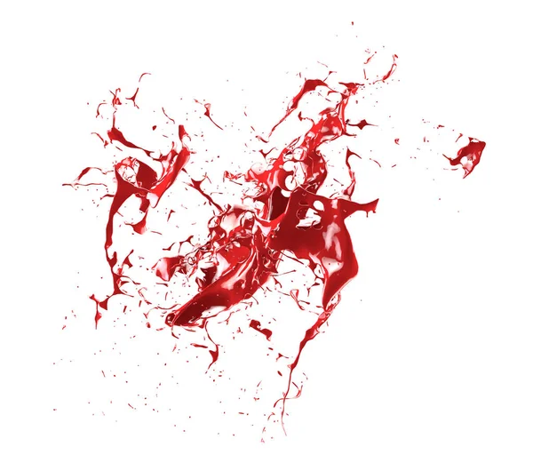 Οι πιτσιλιές κόκκινης μπογιάς απομονώνονται από λευκό φόντο. 3D εικόνα, 3d απόδοση. — Φωτογραφία Αρχείου