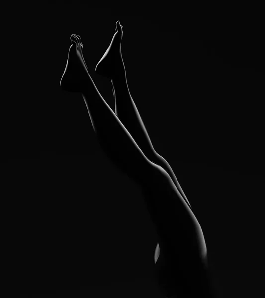 Bello sfondo nero con ragazza. Illustrazione 3d, rendering 3d — Foto Stock