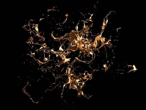 Μυστηριώδης, όμορφη, πολυτελή βουτιά χρυσού. 3D απεικόνιση, 3d απόδοση. — Φωτογραφία Αρχείου