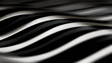 Çizgileri olan siyah beyaz bir arka plan. 3d illüstrasyon, 3d canlandırma.