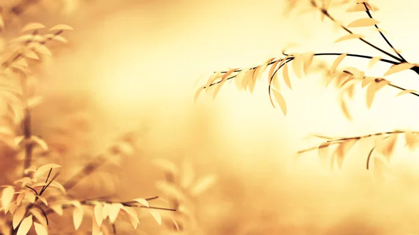Bellissimo sfondo autunno. Illustrazione 3d, rendering 3d . — Foto Stock