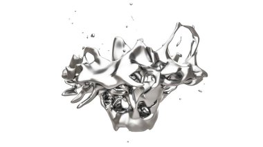 Beyaz arka planda erimiş metal sıçraması..