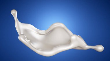 Bir tutam süt. 3d illüstrasyon, 3d canlandırma.