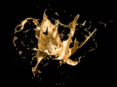 Bir tutam altın. 3d illüstrasyon, 3d canlandırma.