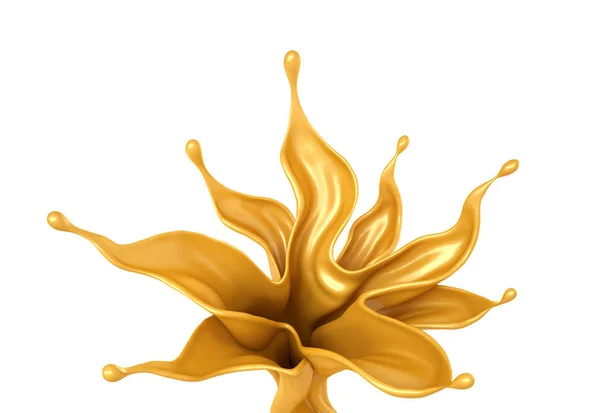 Salpicadura de flor de caramelo aislado. Ilustración 3d, representación 3d . — Foto de Stock