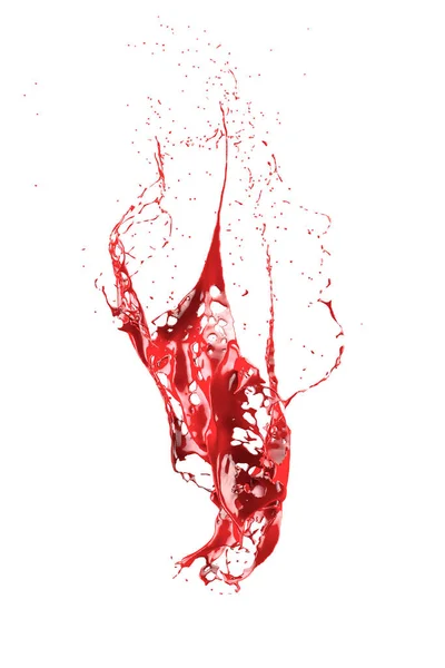 Splashes of red paint are isolated by a white background. 3d ima — Stock Photo, Image