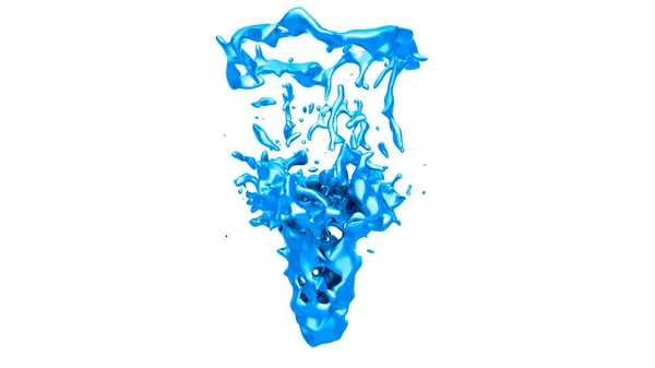 Isolated splash of blue paint on a white background. — Stock Photo, Image
