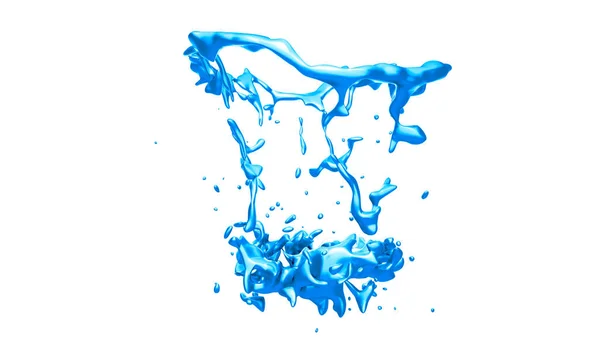 Isolerad stänk av blå färg på en vit bakgrund. — Stockfoto