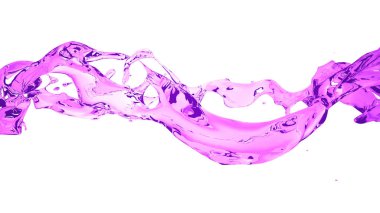 Güzel bir siyah arka plan üzerine izole su sıçrama. 3D Resim, 3d render.