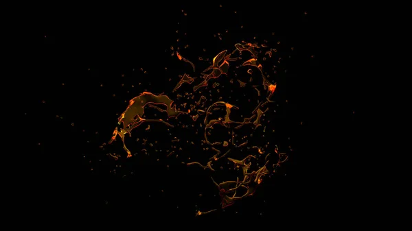 Beautiful splash of water isolated on a black background. 3d ill