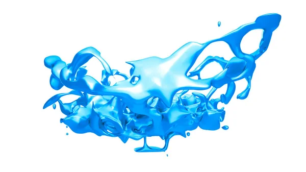 Salpicadura aislada de pintura azul sobre un fondo blanco . — Foto de Stock