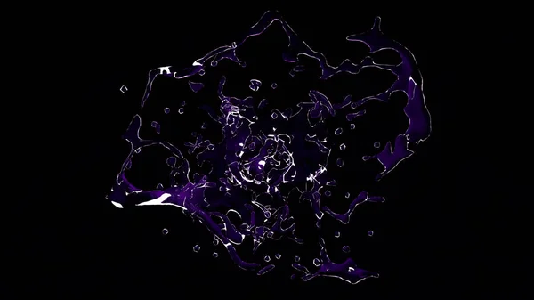 Krásný šplouchání vody izolovaných na černém pozadí. 3D ilustrace, 3d vykreslování. — Stock fotografie