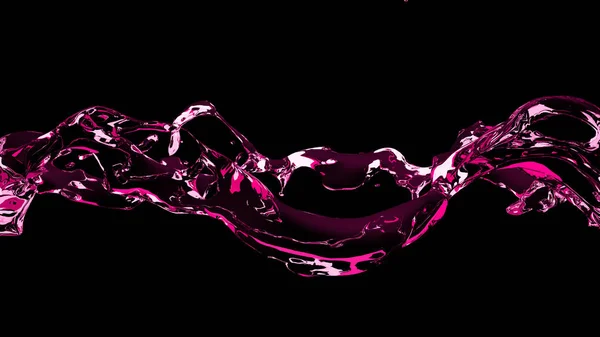 Beautiful splash of water isolated on a black background. 3d illustration, 3d rendering.