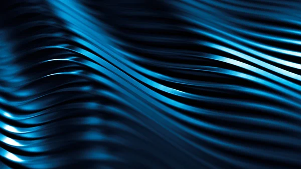 Stylowe czarne niebieskie tło z liniami. Ilustracja 3D, renderowanie 3D. — Zdjęcie stockowe