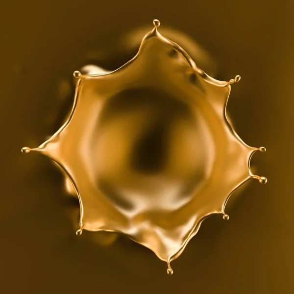 Un chorrito de oro. Ilustración 3d, representación 3d . — Foto de Stock