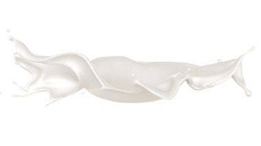 İzole splash süt. 3D Resim, 3d render.