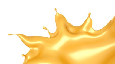 Karamelli sıçrama izole edilmiş beyaz arka plan. 3D illüstrasyon, 3D