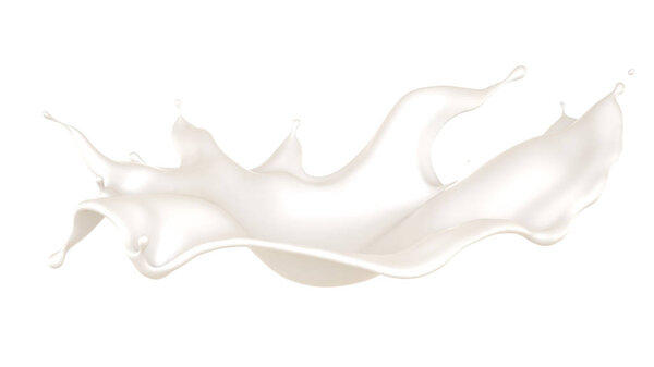 Изолированный всплеск молока. 3D иллюстрация, 3D рендеринг
.