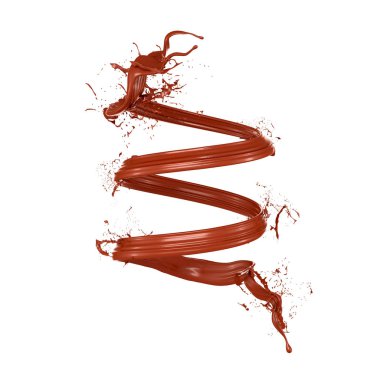 Çikolata beyazı arka plan. 3d illüstrasyon, 3d canlandırma.