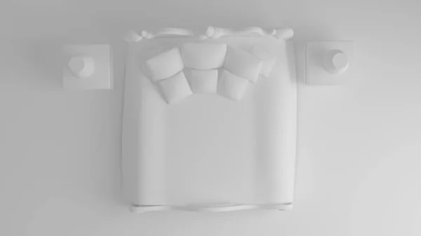 美しい寝室のインテリア。3Dイラスト, 3Dレンダリング. — ストック写真
