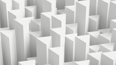 Küp şekillerle beyaz arka plan. 3D Resim, 3d render.