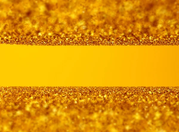 Gouden achtergrond met bokeh effect, razfokus en sparkles, deeltjes, glitter — Stockfoto