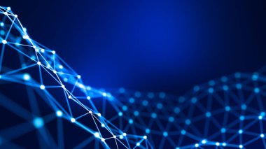 Soyut mavi arkaplan. 3d illüstrasyon, 3d canlandırma.