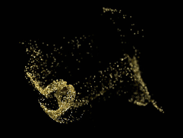 Glitter black background. 3d illustration, 3d rendering.