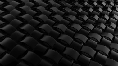 Örgü ören siyah bir arkaplan. 3d illüstrasyon, 3d canlandırma.