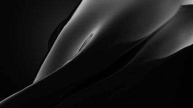 Siyah örtülü arka plan. 3d illüstrasyon, 3d canlandırma.