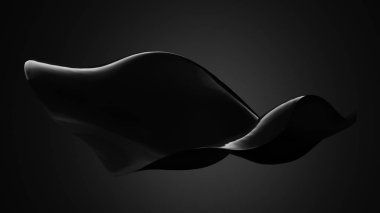 Siyah örtülü arka plan. 3d illüstrasyon, 3d canlandırma.