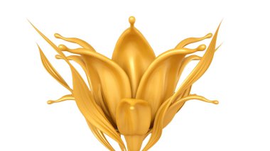 Karamelli sıçrama izole edilmiş beyaz arka plan. 3D illüstrasyon, 3D