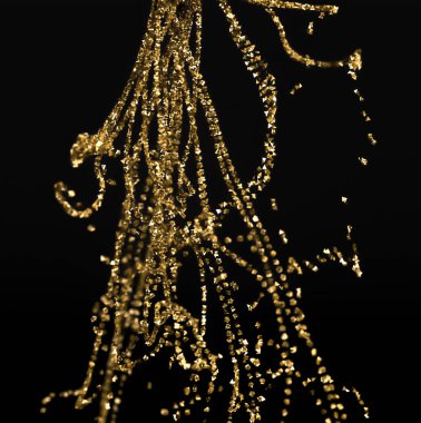 Parlak siyah arkaplan. 3d illüstrasyon, 3d canlandırma.