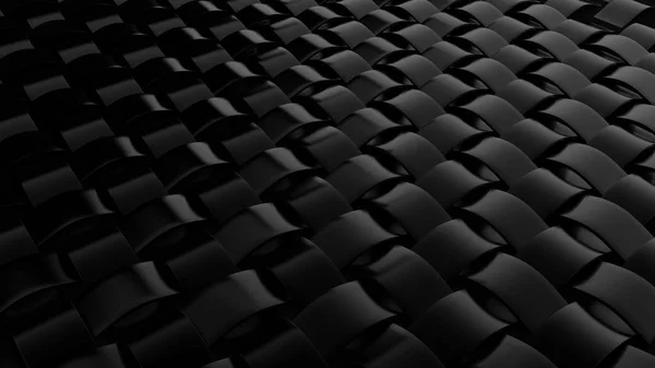 Black background with weaving. 3d illustration, 3d rendering. — Stockfoto