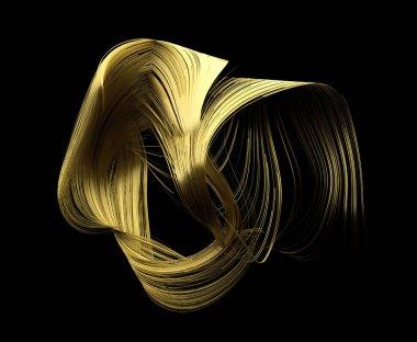 Soyut altın fraktal. 3D çizim, 3D çizim. arkaplan