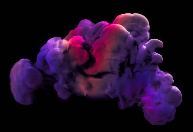 Renkli duman. 3d illüstrasyon, 3d canlandırma.