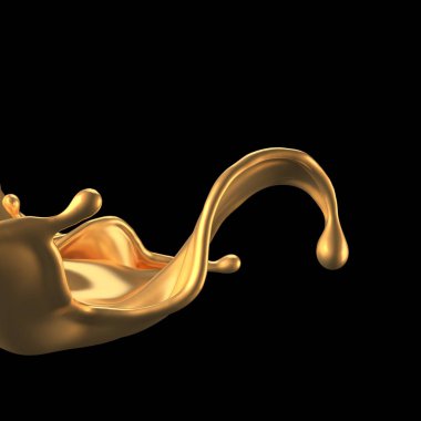 Şatafatlı, güzel altın kaplama. 3d illüstrasyon, 3d canlandırma.