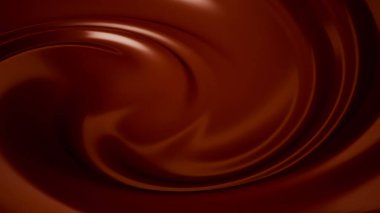 Damla, çikolata akıntısı. 3d illüstrasyon, 3d canlandırma.